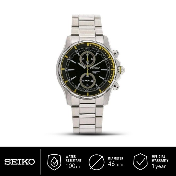 ✅Ori Jam Tangan Pria Seiko Chrono Quartz Stainless Steel Snn245P1 Original Limited