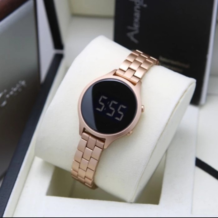 ✅New Alexandre Christie Ac 9379 Rosegold Digital Ac9379 Wanita Original Bisa Gojek