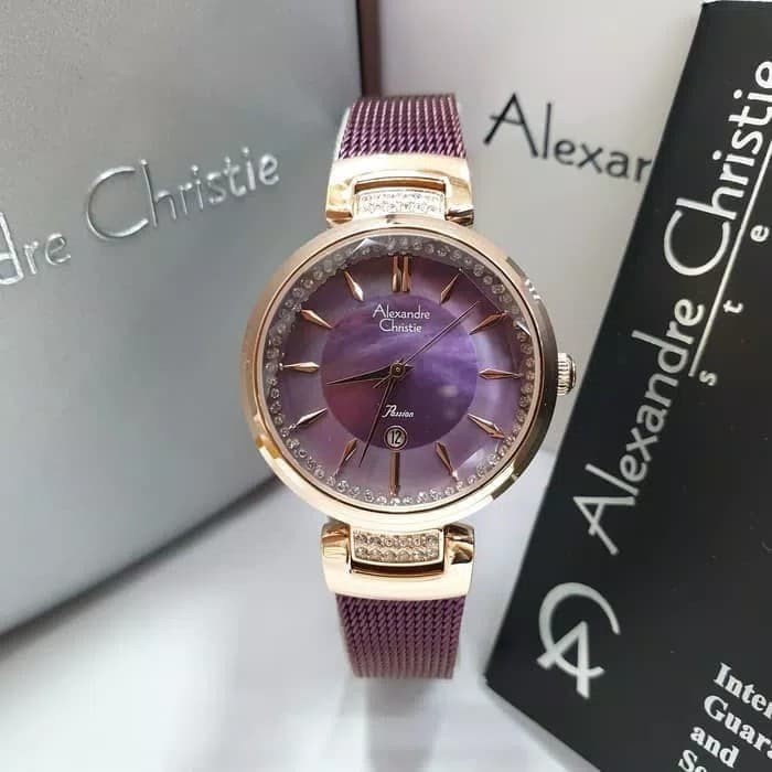 ✅New Alexandre Christie Wanita Ac 2756 Ld Rosegold Purple Original Limited