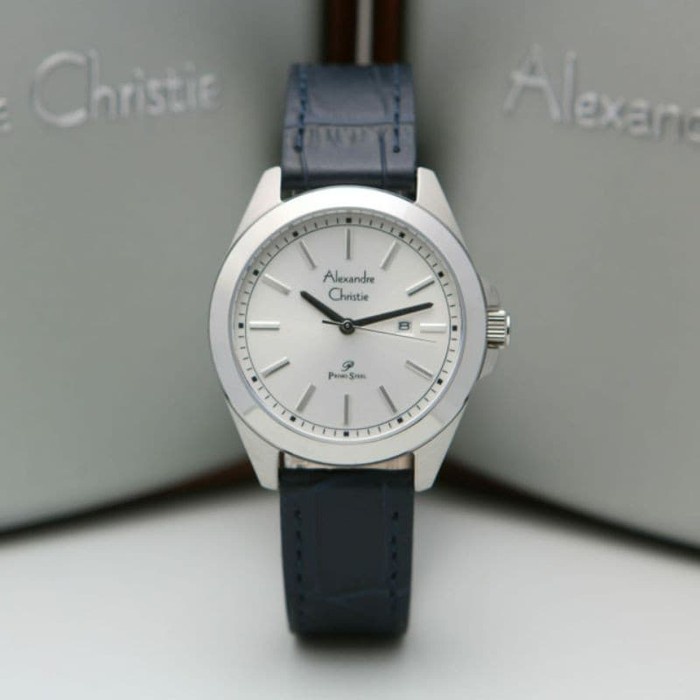 ✅Baru Alexandre Christie Jam Wanita Primo Steel Ac 1015 Ld Brown/Navy Limited