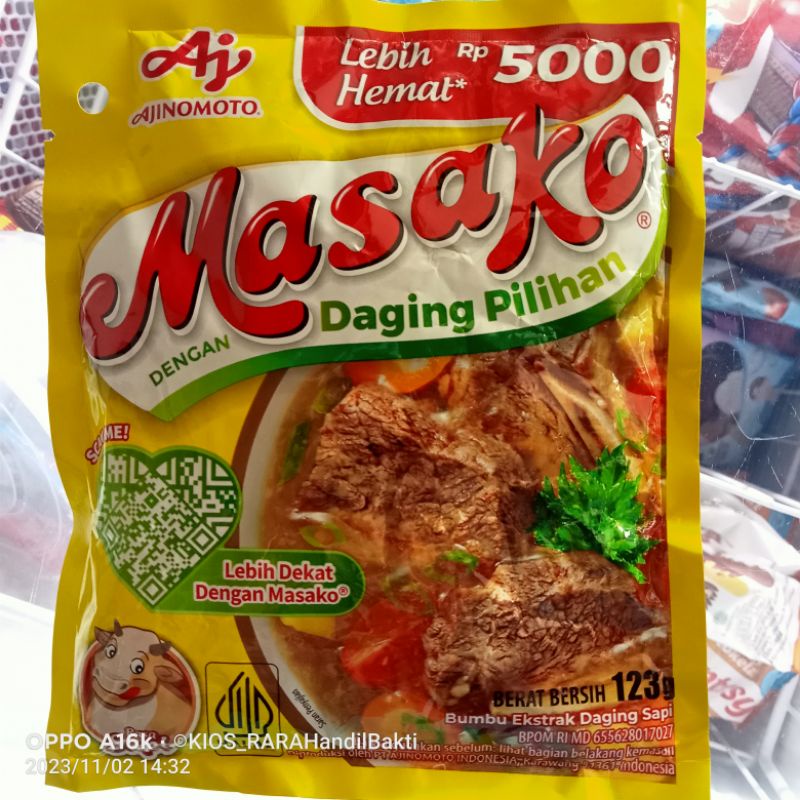 

MASAKO rasa sapi 123 gr. Kaldu instan bubuk.