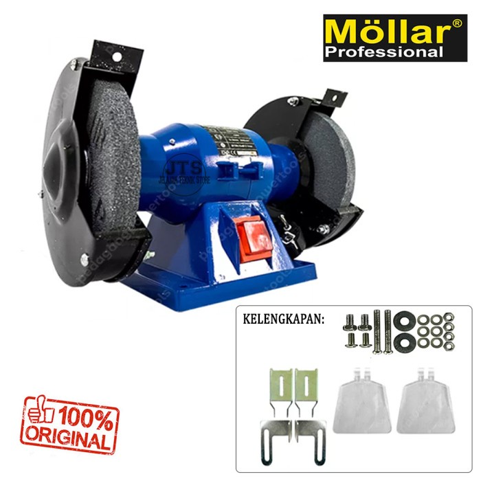 Promo Mollar Bench Grinder 6'' Mesin Gurinda Gerinda Duduk 6 Inch Poles Asah Terbaru