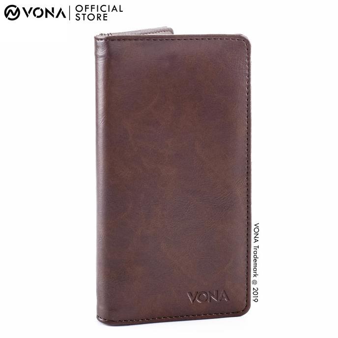 VONA Dompet Pria Panjang Kulit PU - Leather Tan - HUNTER