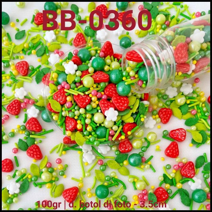 

TERMURAH BB-0360 SPRINKLES SPRINKLE 100 GRAM TAMAN BUAH STROBERI STRAWBERRY !!!!