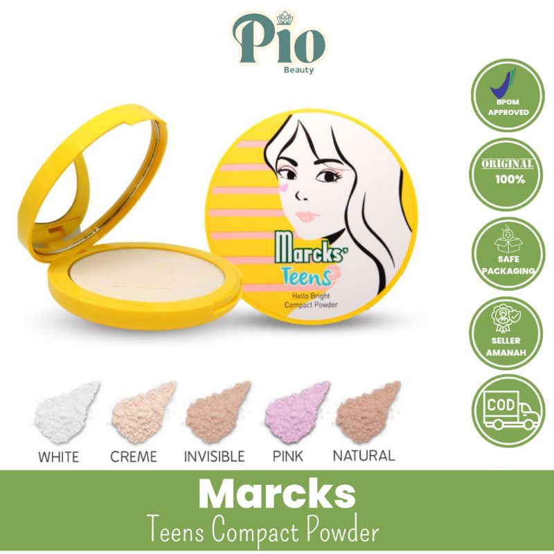 MARCKS TEENS BEDAK PADAT COMPACT POWDER 12 gr Original ada kaca & Cermin