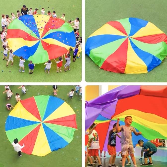 Mainan Parasut pelangi mainan outdoor anak TK Permainan anak sekolah
