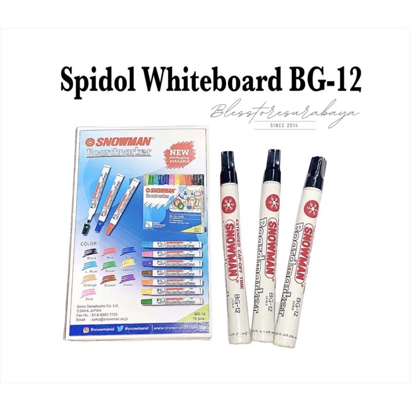 

[HB 654] Spidol / Marker Whiteboard Snowman BG12 ORI / Boardmarker