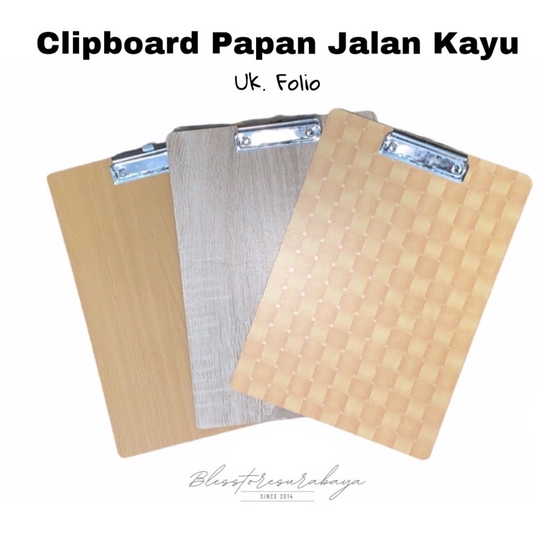 

[HB 645] Clipboard Motif Kayu / Papan Jalan Ukuran Folio / Clip Board