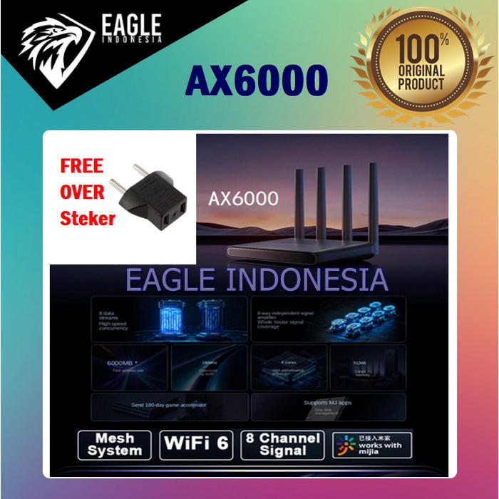 RED MI AX6000 WiFi 6 Mesh Gigabit Dual Band Router