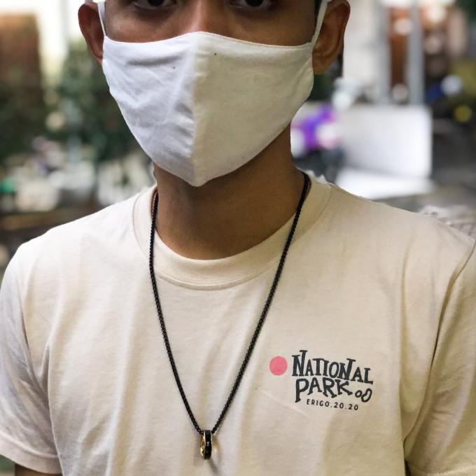 Kalung Titanium Pria Anti Karat Hitam Liontin Cincin Hitam Emas Keren