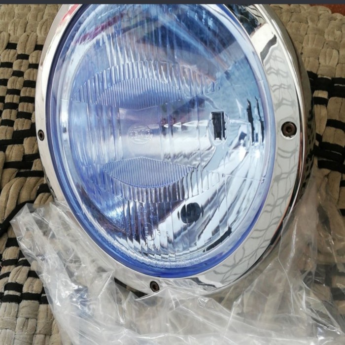 [New Ori] Lampu Sorot Hella Luminator Kaca Biru Batok Crome 22Cm Limited