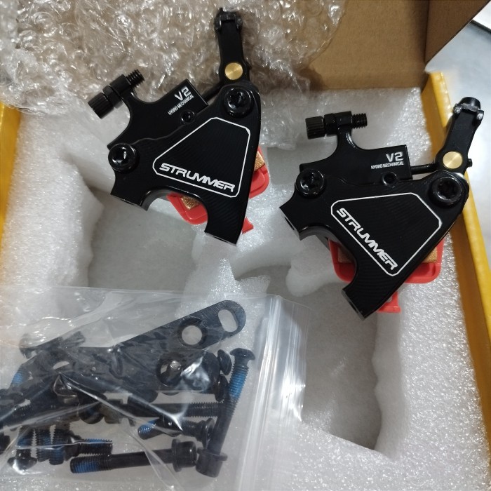 ✨Ori Caliper Kaliper Rem Semi Hidrolik Flat Mount Rem Disc Brake Strummer Bisa Sameday