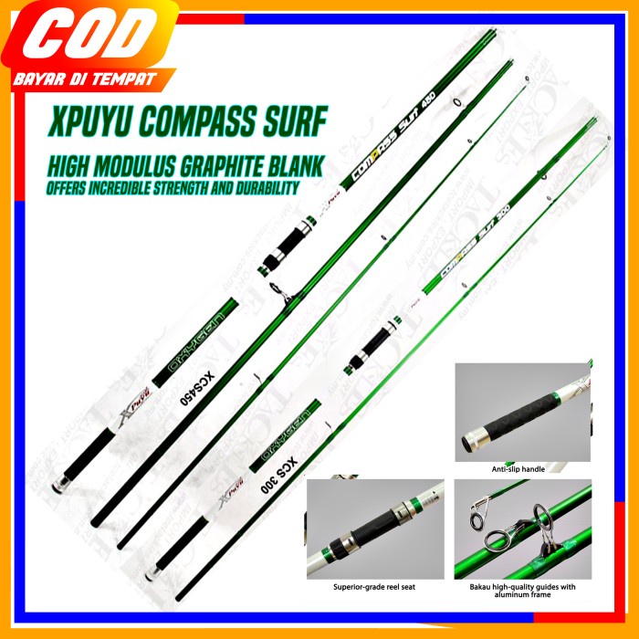 ✨Ori Joran Pancing Spinning Xpuyu Rod Compass Surf Xcs 3 Section Carbon 480 Diskon