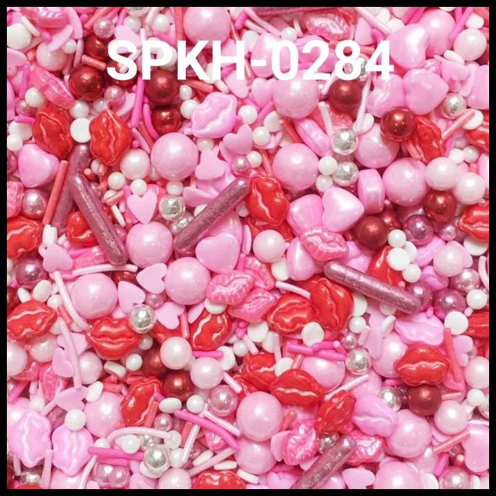 

BEST DEAL SPKH-0284 SPRINKLES SPRINKLE SPRINGKEL 500GR BIBIR HATI PINK VALENTINE !!