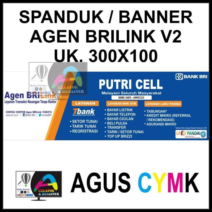 TERBARU SPANDUK / BANNER AGEN BRILINK V2 UK. 300X100 