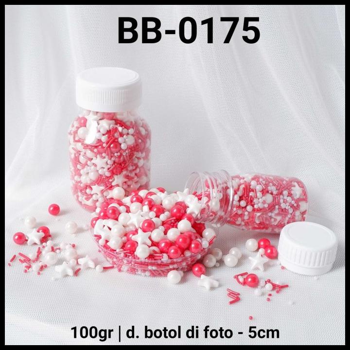 

HOT DEAL BB-0175 SPRINKLES SPRINKLE SPRINGKEL 100GR 100 GRAM MIX MERAH PUTIH !