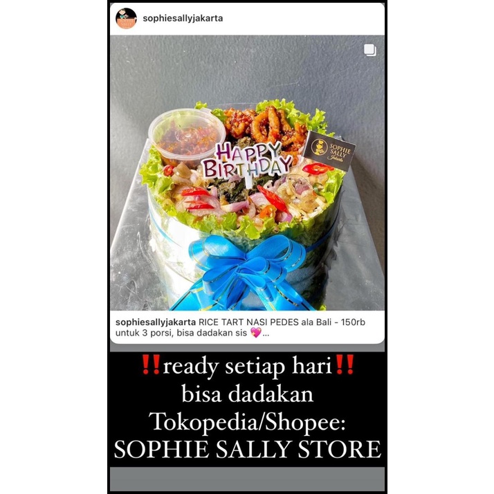 

GRATIS ONGKIR RICE TART NASI PEDES ALA BALI , TIDAK TERMASUK TOPPER / CARD !!!!!!!