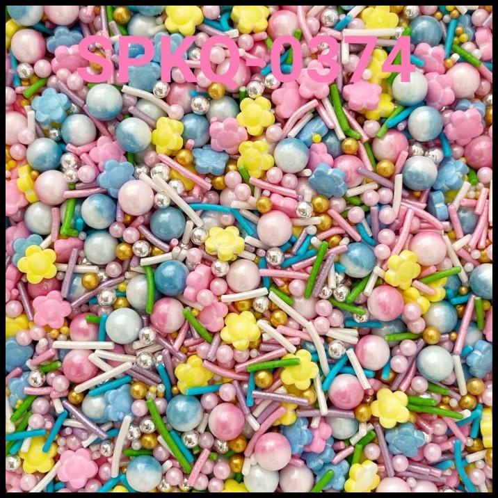 

DISKON SPKQ-0374 SPRINKLES SPRINKLE SPRINKEL 250GR BUNGA MUTIARA RAINBOW !!!!!