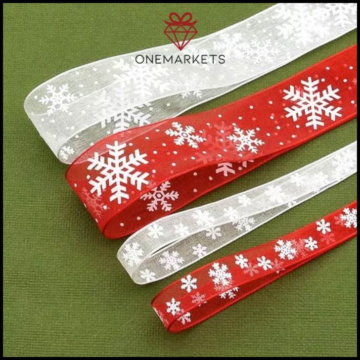 

TERBARU 1 ROLL PITA LACE SNOWFLAKE NATAL - RIBBON FROZEN CHRISTMAS PS104 !!!!!!