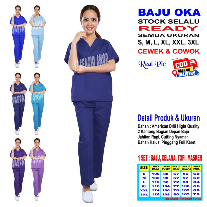 Terbaru Baju Ok Baju Oka Scrub Oka Scrub Ok Medis Lengan Pendek Promo Terlaris