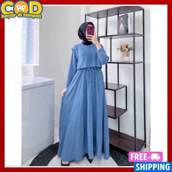 Bj Drea Gamis Super Jumbo Buju Gami Perempuan Modern Pakean Dres Simpel Elegan Baj Gamis Lengan Pnjn