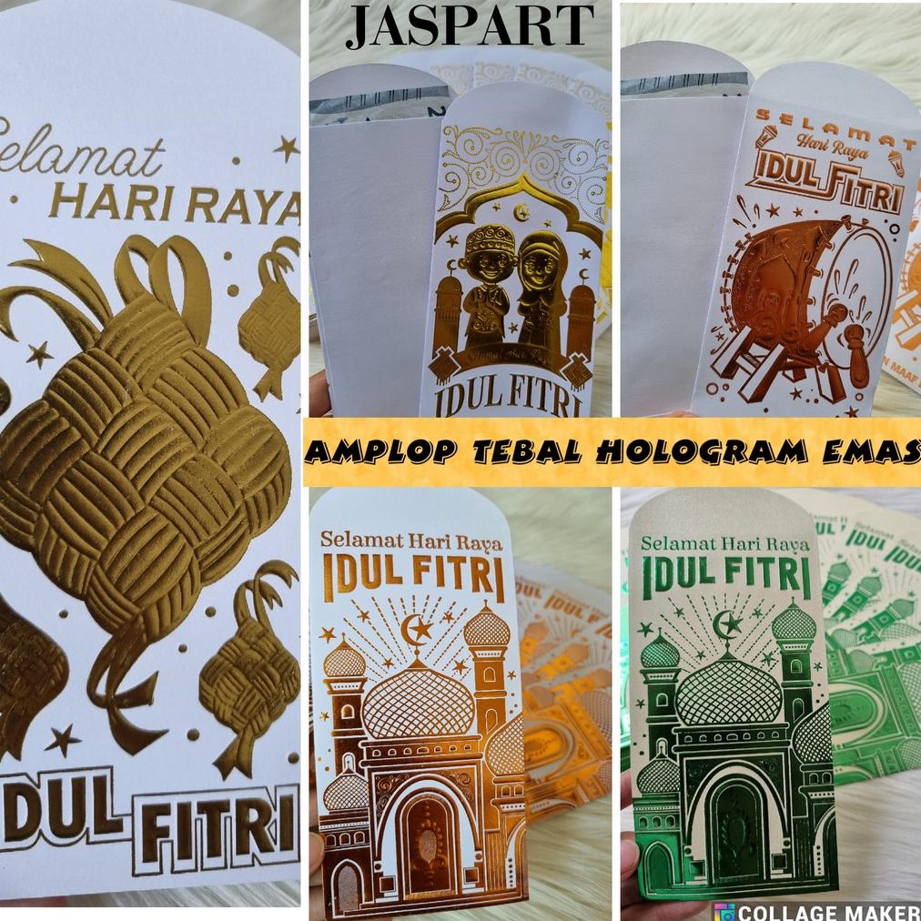 

Amplop Lebaran Idul Fitri Premium Hologram Emas Panjang