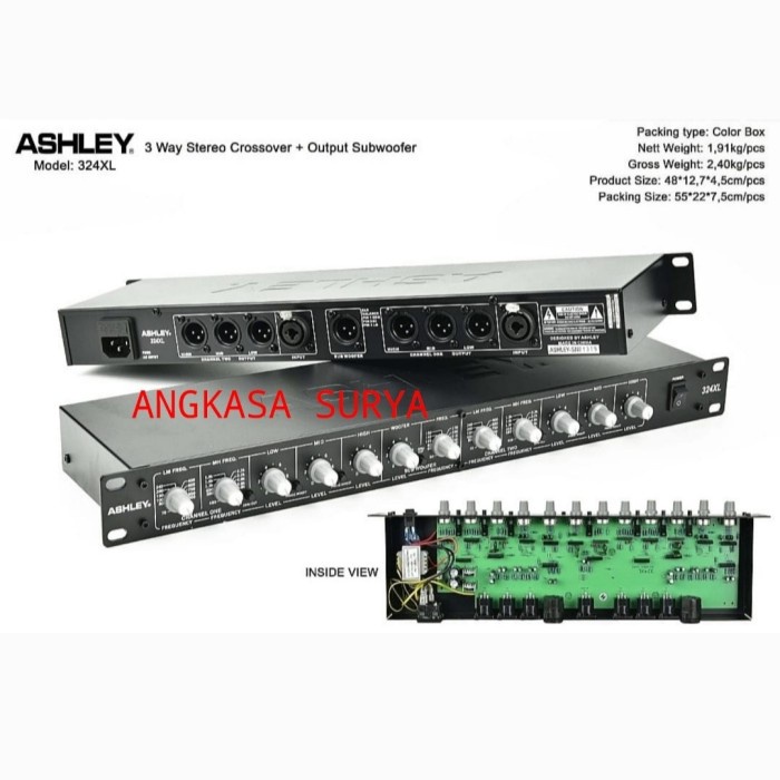 {NurulShop} Crossover 3 Way Stereo ASHLEY 324 XL 324XL Output Subwoofer Original Murah