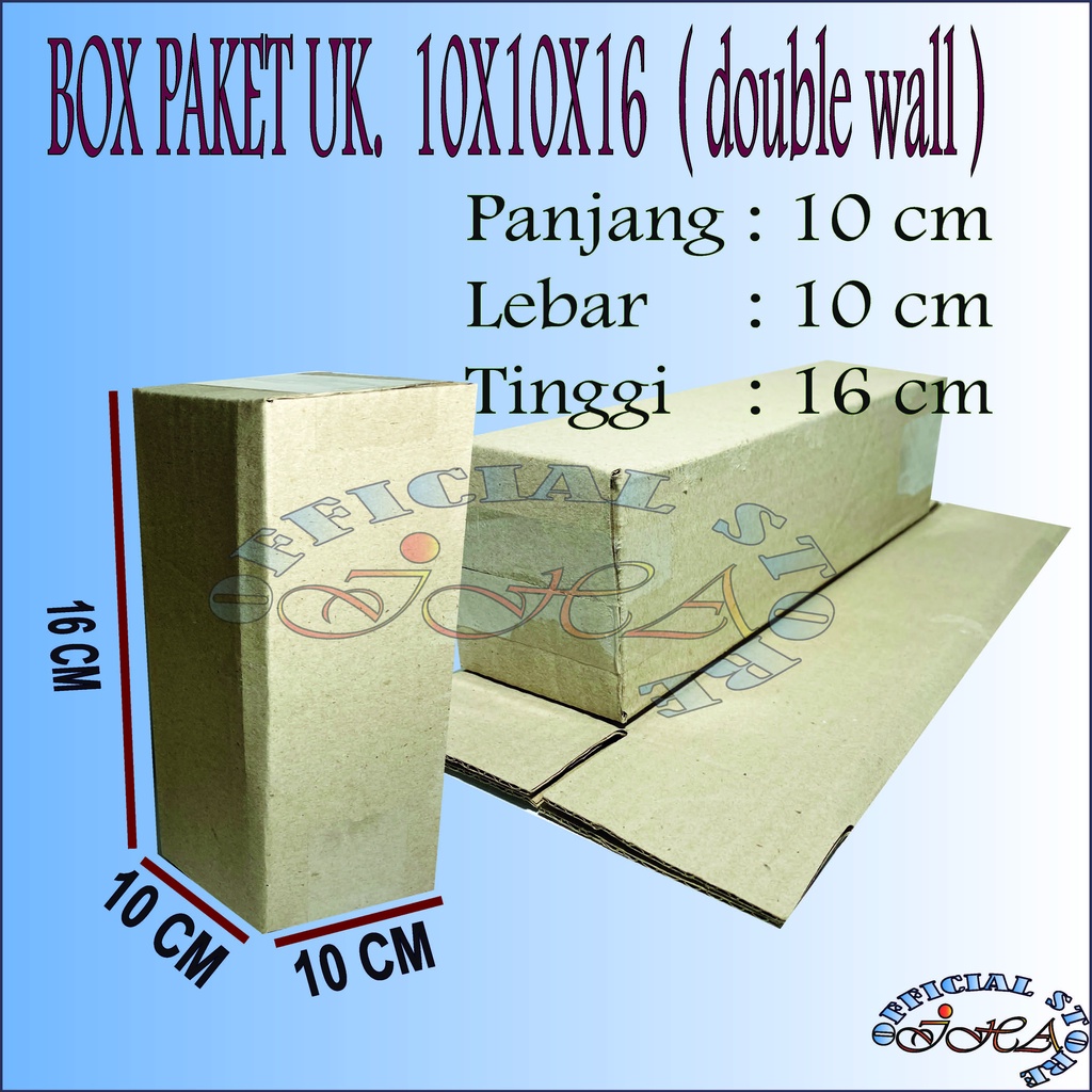 

Kardus uk. 10x10x16 bahan double wall box paket online murah bahan tebal