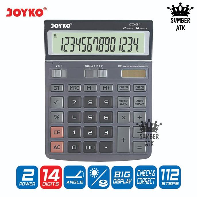 

Calculator Kalkulator Joyko CC-34 14 Digits Check Correct