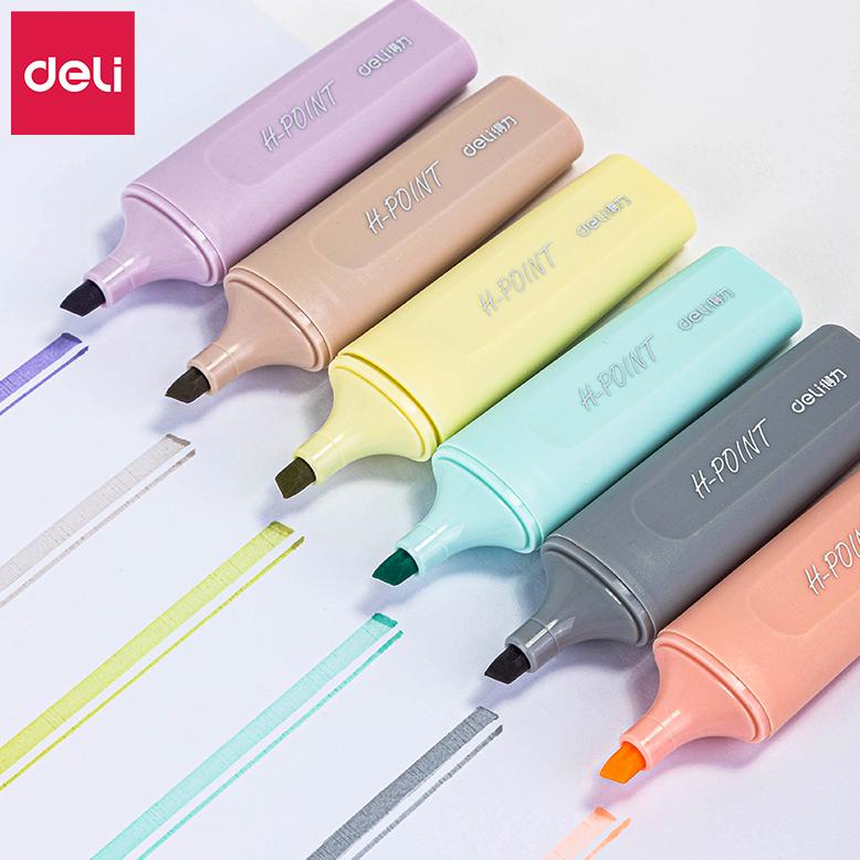 

Berkualitas Deli Highlighter Set / Penanda Set Isi 6 Warna Pastel Desain Lucu S616 ,,