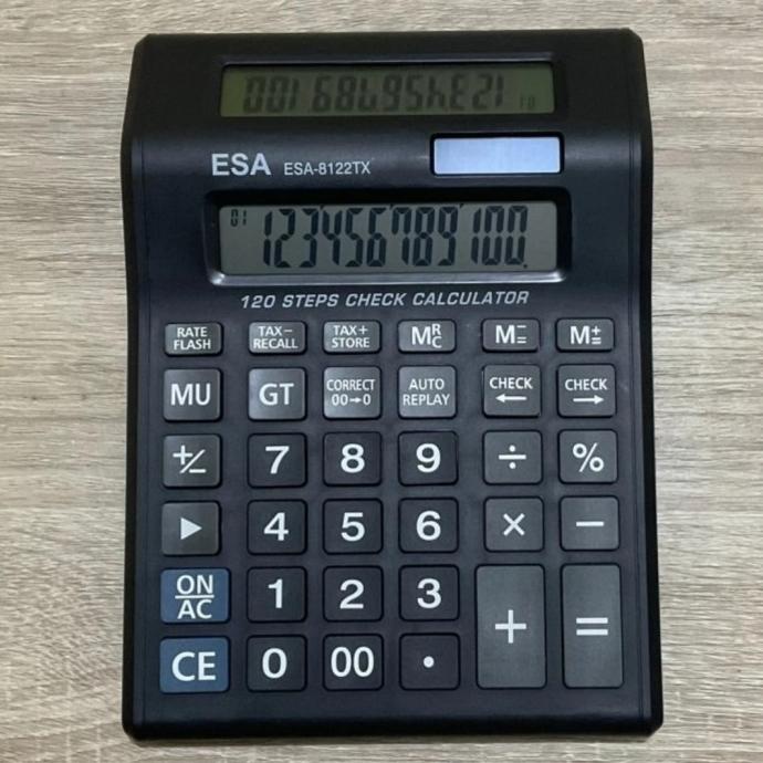 

Kalkulator Kasir ESA-8122TX 12Digit / CALCULATOR LAYAR DOUBLE 8122 TX