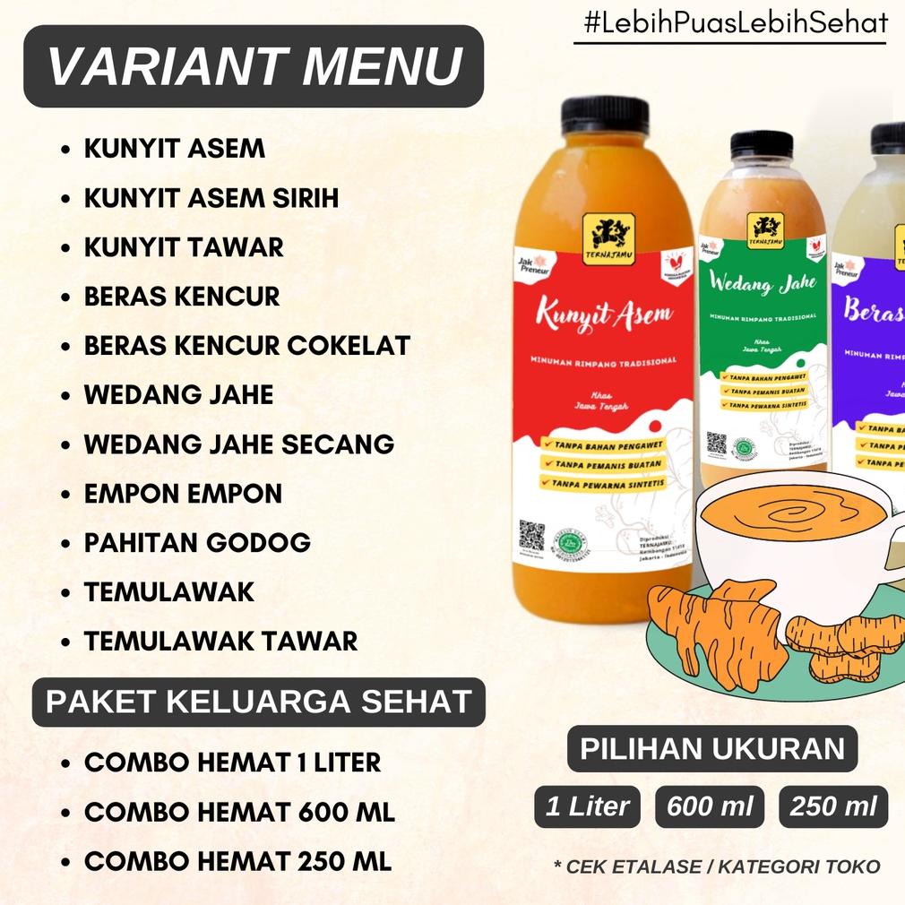 

New Jamu Kunyit Asem / Kunyit Asam Sirih Pelangsing / Kunyit Tawar / Pelancar Haid 1 Liter - TERNAJAMU ,.