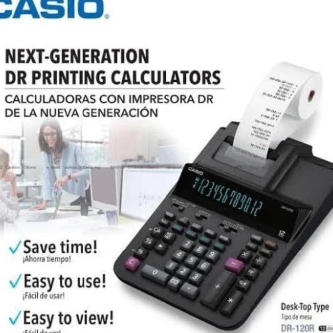 

CASIO KALKULATOR PRINTING DR 120 R DESKTOP 12 DIGIT KASIR