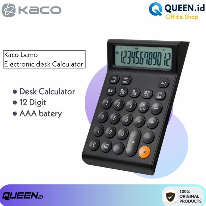 

Kaco Lemo Mijia Calculator Kalkulator 12 Digit Display - Desk