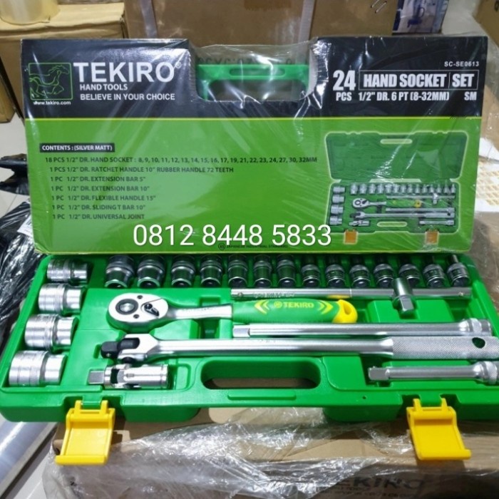 ✅New Kunci Shock Set Tekiro 24 Pcs Mata Kunci Shock 8 - 32 Mm Bisa Gojek