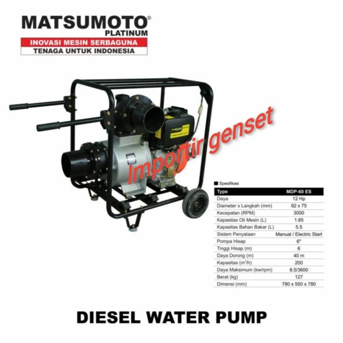 [Original] Pompa Alkon Diesel 6 Inch Electric Stater.. Pompa Tambang Matsumoto Terbaru