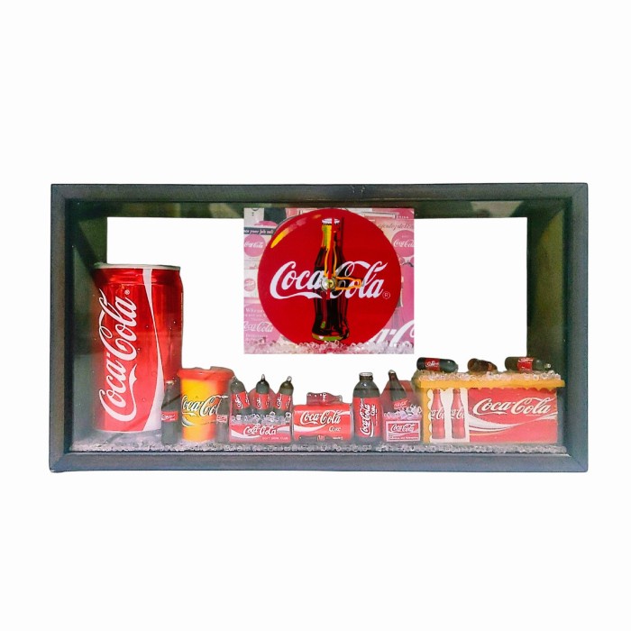 [Original] Dekorasi Pajangan Meja Jam Kayu Vintage Motif Botol Kaleng Coca Cola Bisa Gojek
