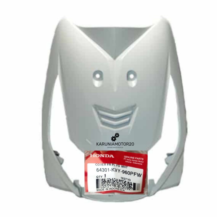 [Baru] Tameng Panel Depan Beat Karbu Putih Original Ahm 64301-Kvy-960Pfw Berkualitas