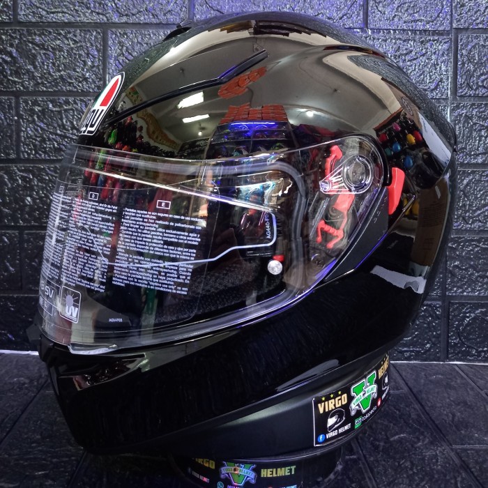 [New Ori] Helm Agv K3 Sv Sni Solid Black Glosy Agv K-3 Sv Black Glosy Terbaru