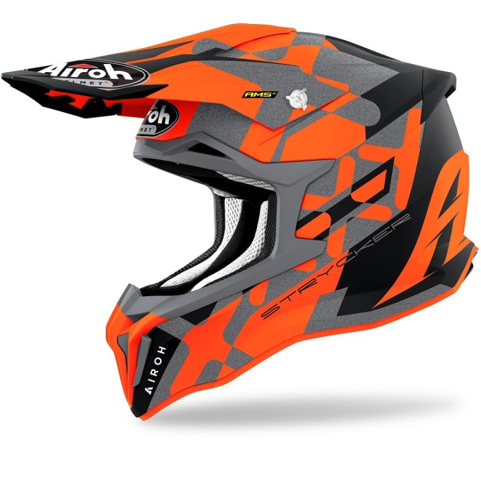 [New Ori] Helm Airoh Strycker Helmet - Xxx Orange Matt Size M Berkualitas