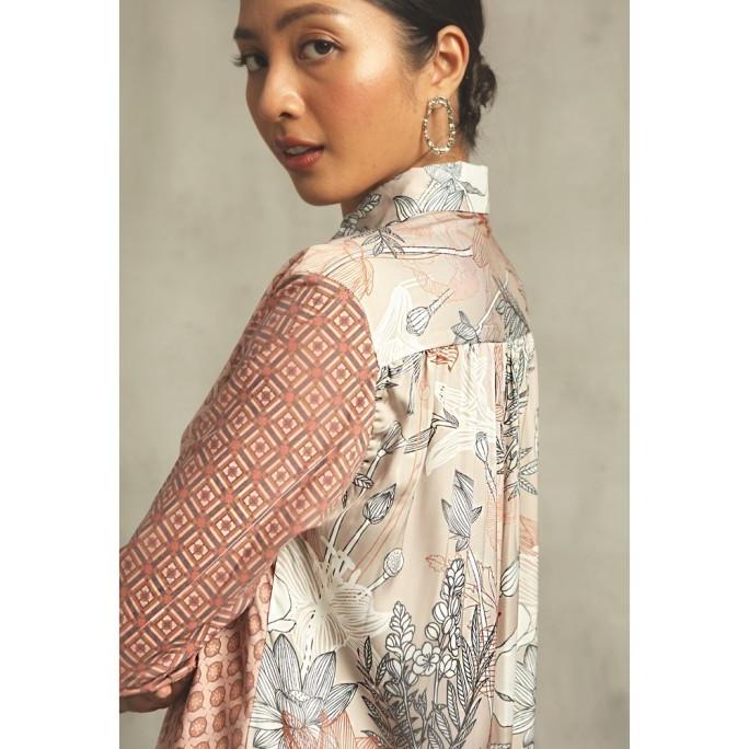 Wajikclothes Atasan Wanita Tunik Kemeja - Heart Troops - Senara Desert Pink Stok Terbatas