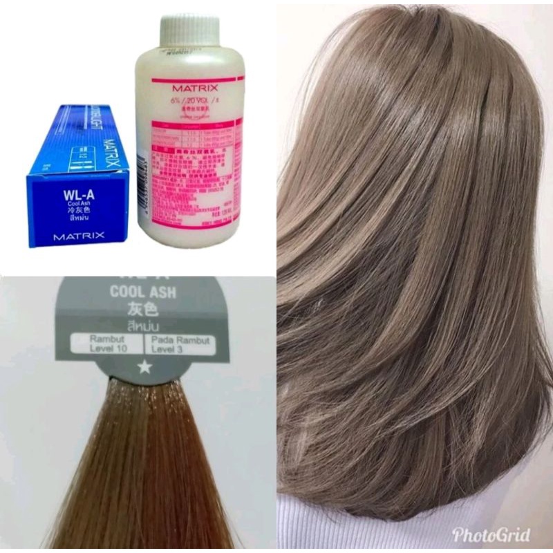 Cat Rambut Matrix Wonder Light Cool Ash / WL-A + Oxidan (set)