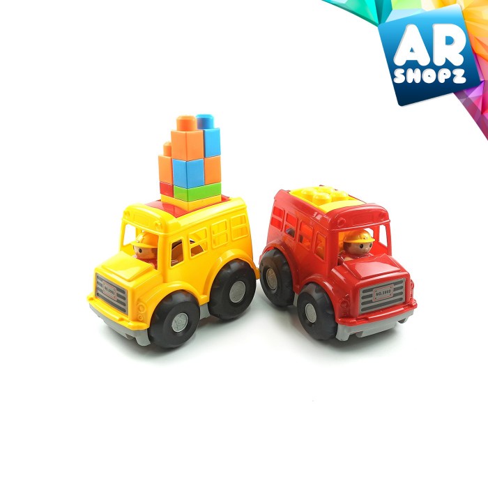 FLASH SALE SCHOOL BUS LEGO BLOCK TOY MAINAN BAYI BUS SEKOLAH DENGAN BLOK LEGO TERBARU