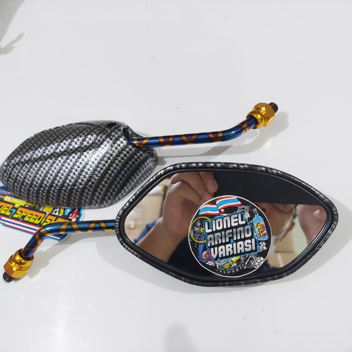 Spion karbon blue x motor honda beat scoopy vario supra karisma revo murmer