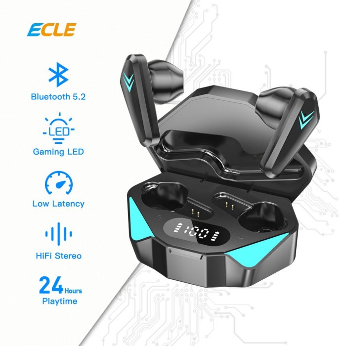 ECLE X15 TWS Gaming Bluetooth Headset HiFi Stereo Wireless Earphone