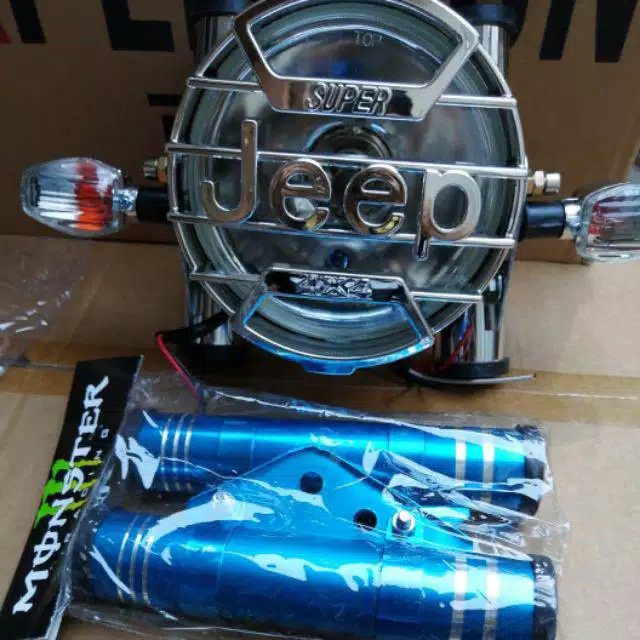 Lampu Jeep Plus Breket Dan Sen Depan Variasi Rx King Megapro Thunder Cb 150 Tiger Dll