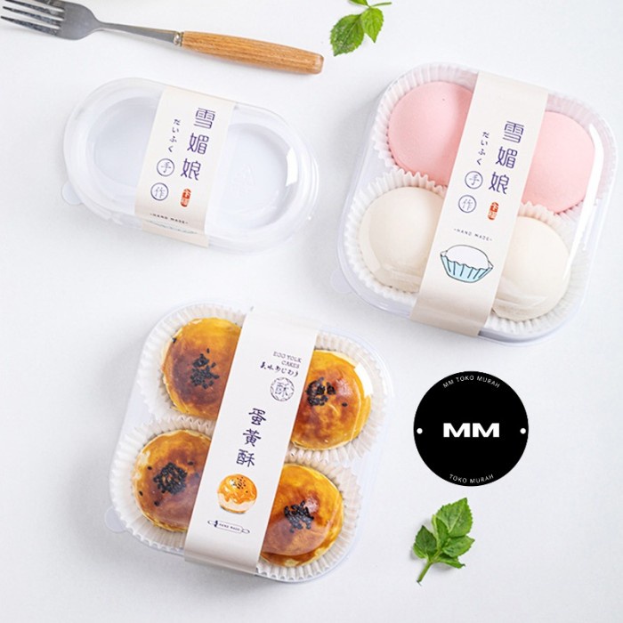 10pc tray mochi 4lbg kotak box tray mika mochi kue pia egg tart puding