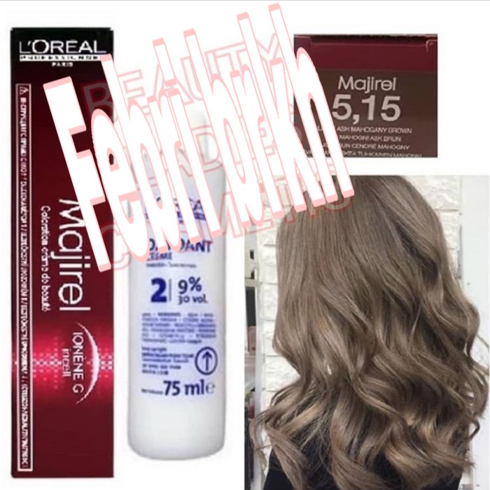 Promo L'Oreal Cat Rambut Majirel No 5.15 Light Ash Mahogany Brown+Oxidant