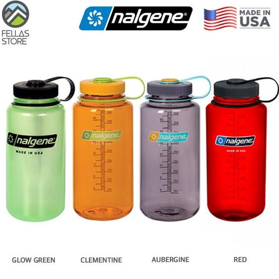 Nalgene Wide Mouth Tritan - Glowgreen, Clementine, Aubergine, Red