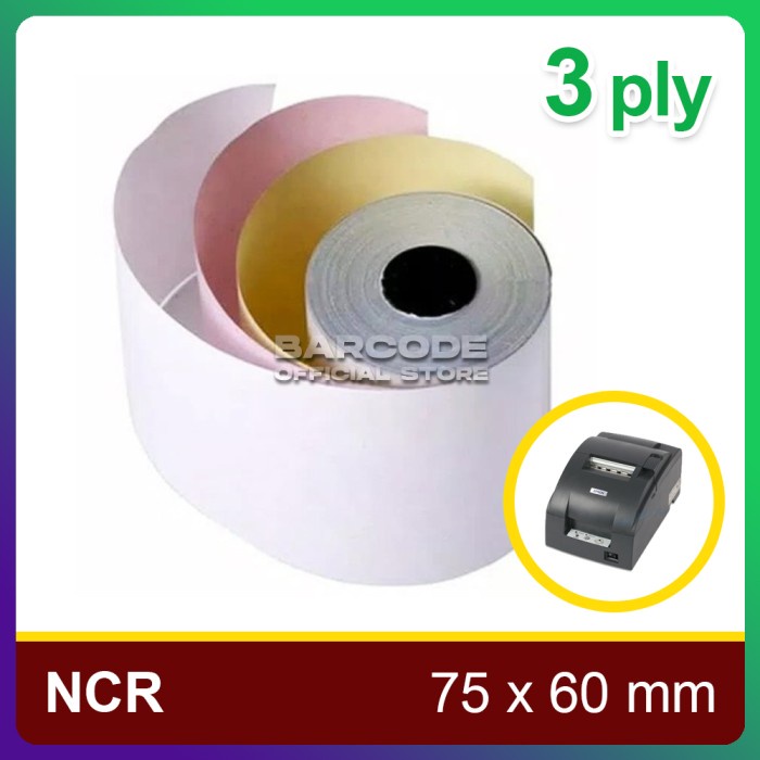 

Promo Kertas Struk Kasir Ncr 75 X 60 Mm - 3Ply - Rangkap 3 - Ncr 3 Ply